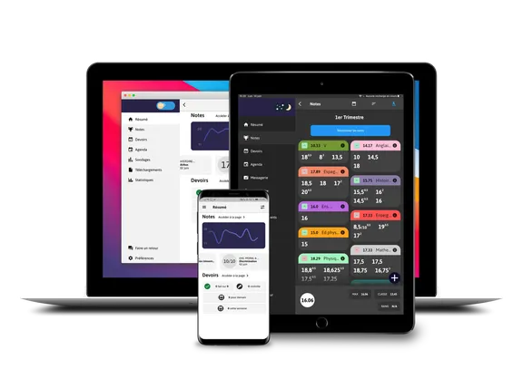 yNotes running on mobile, tablet and desktop